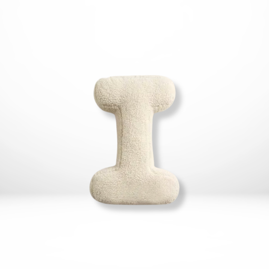 Cushion with Decorative Alphabet Velvet Texture for Home Interior