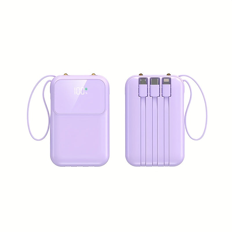 Ultimate Portable Power Bank 10000mah for Fast Charging with Built-in Cables