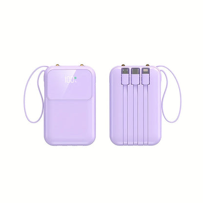 Ultimate Portable Power Bank 10000mah for Fast Charging with Built-in Cables