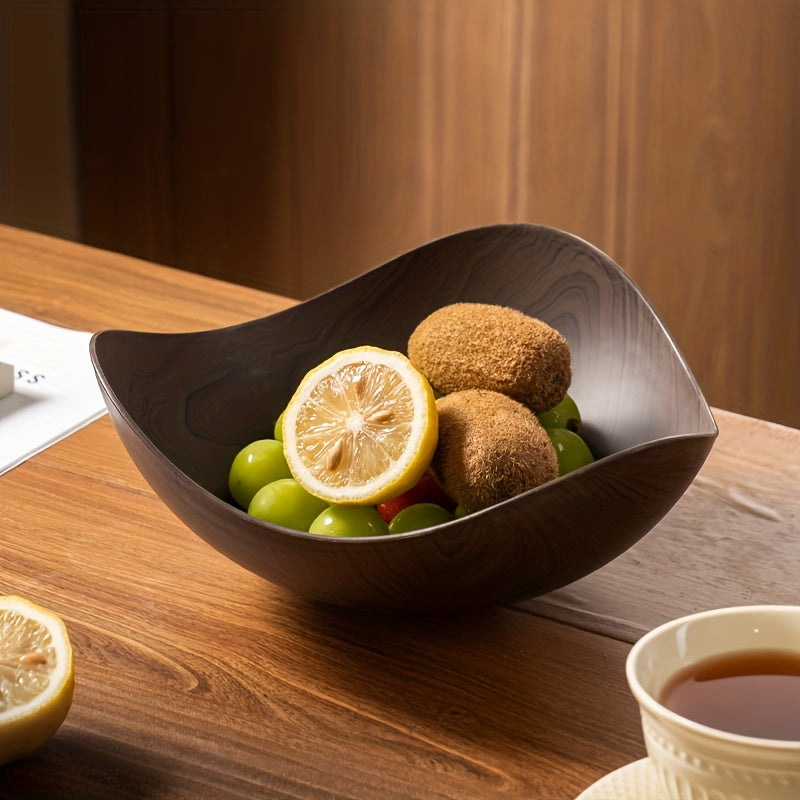 Bowl with Large Fruit Wood Look for Decorative and Practical for Table Use