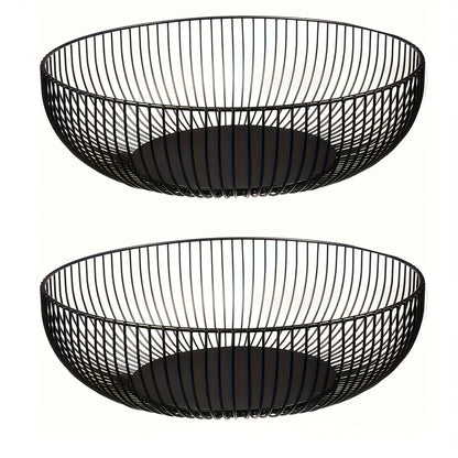 Table with Round Metal Fruit Bowl for and Kitchen with Minimalist and Decorative Design