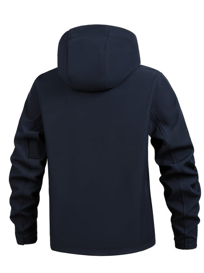 Men's Outdoor Softshell Jacket with Hood for Quick-Drying and Windproof