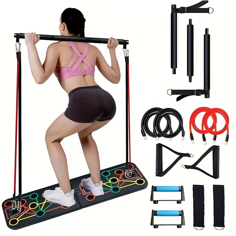 Set with Push-Up Plank Handles, Resistance Bands, and Accessories for Ideal for Chest and Abs