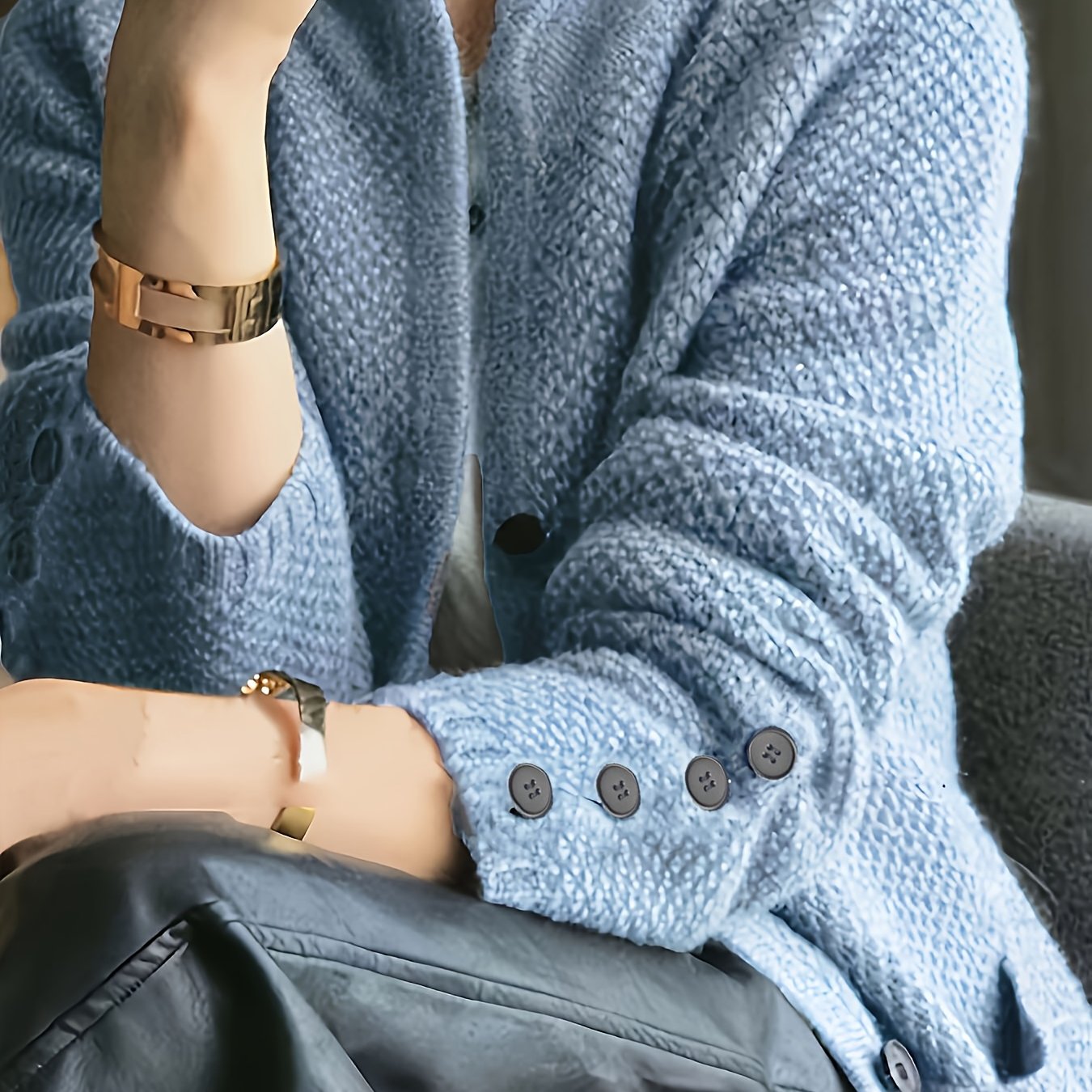 Ladies Knitted Sweater with High Neck for Comfortable and Timeless