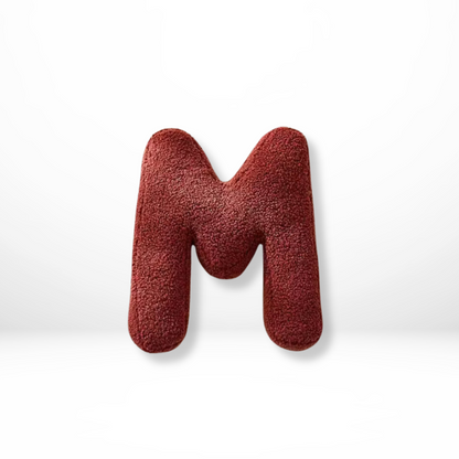 Cushion with Decorative Alphabet Velvet Texture for Home Interior