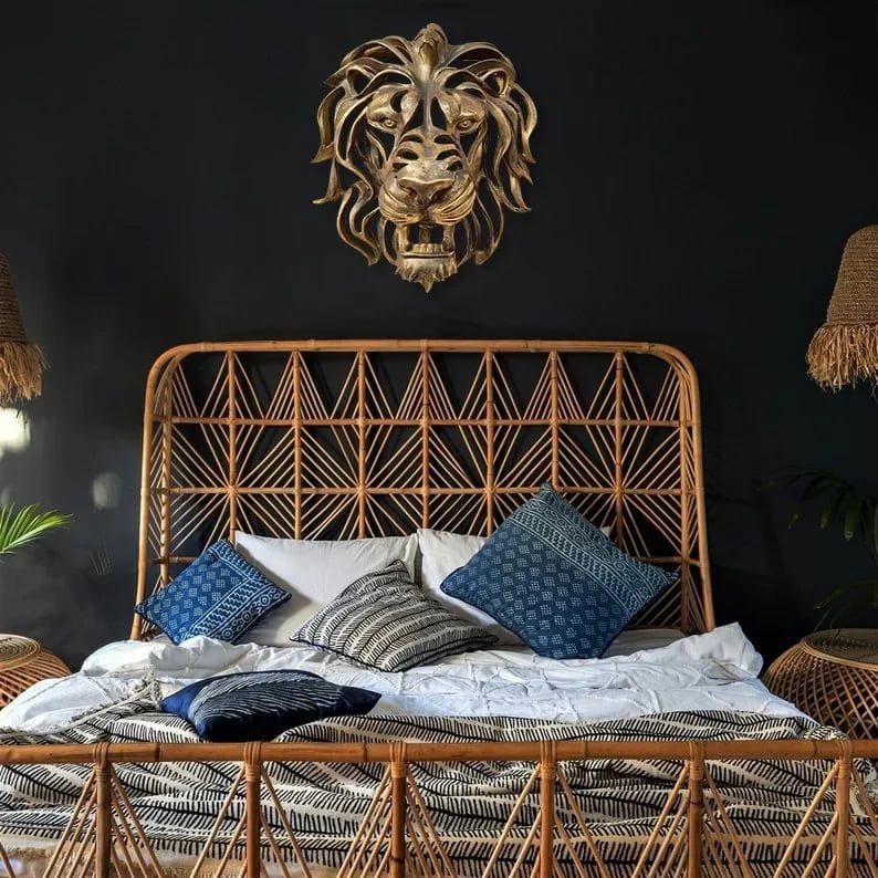 Metal Lion Head Wall Decoration for Elegant and Strong