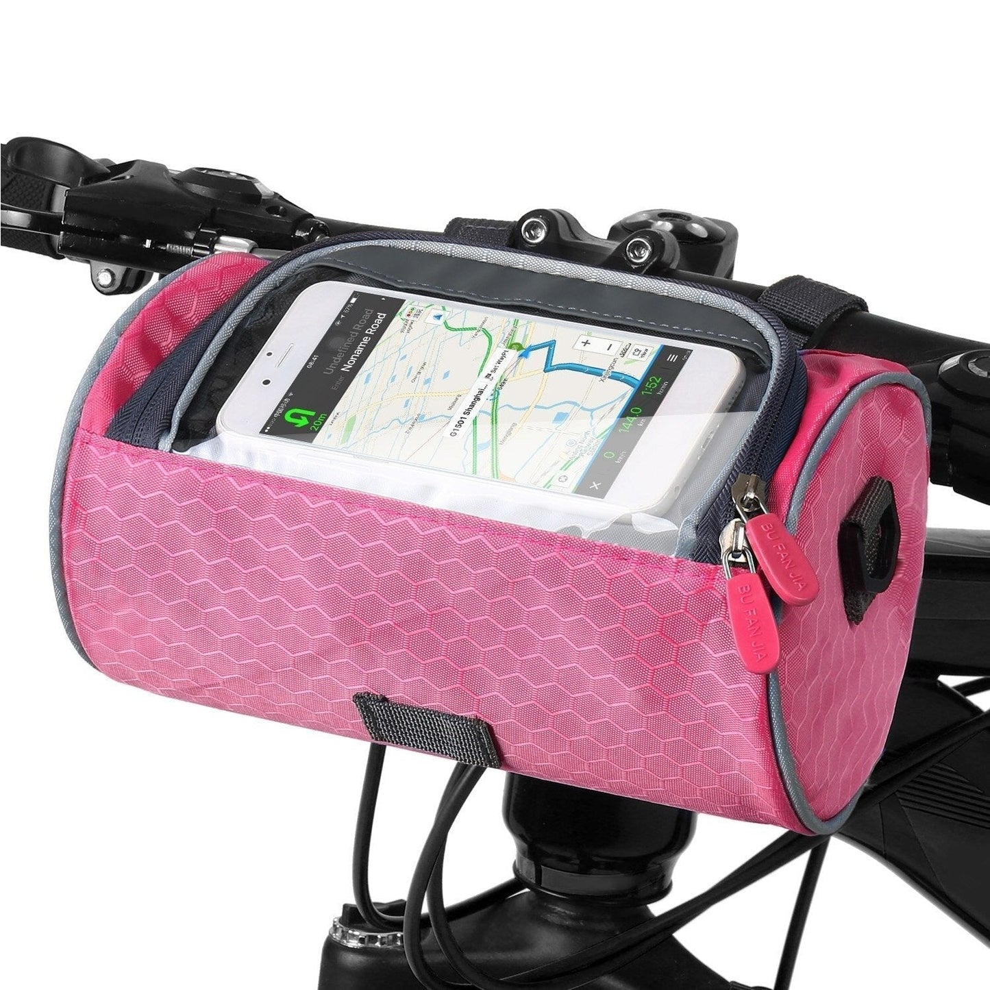 Holder with Practical Bicycle Handlebar Bag with Smartphone and Water-Resistant Material