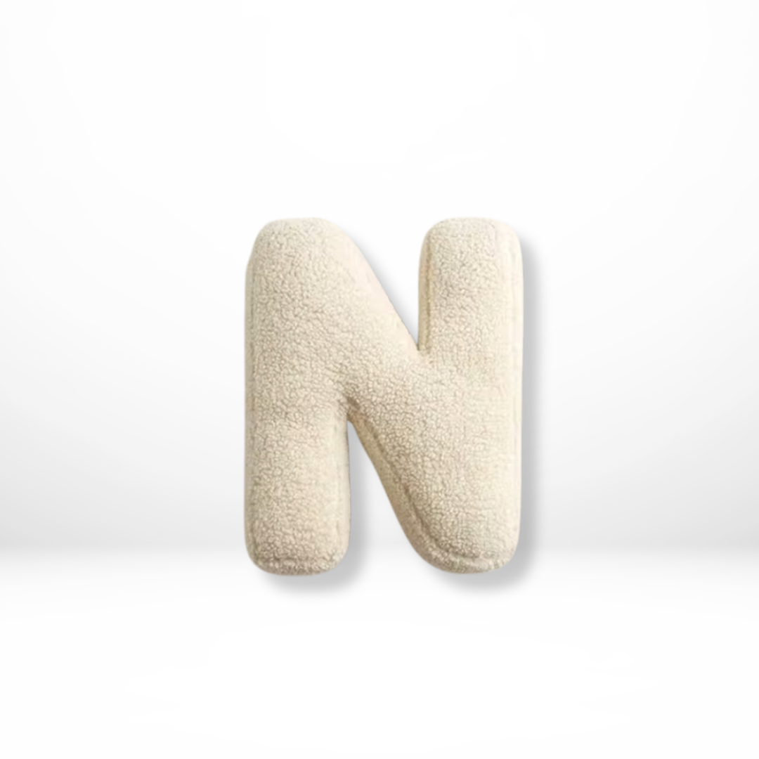 Cushion with Decorative Alphabet Velvet Texture for Home Interior