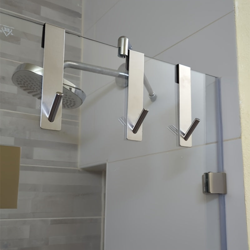 Hooks with Modern Steel Glass Door Set for Stylish, Silent and Practical