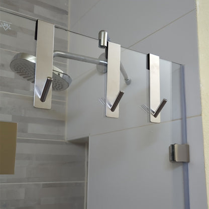 Hooks with Modern Steel Glass Door Set for Stylish, Silent and Practical