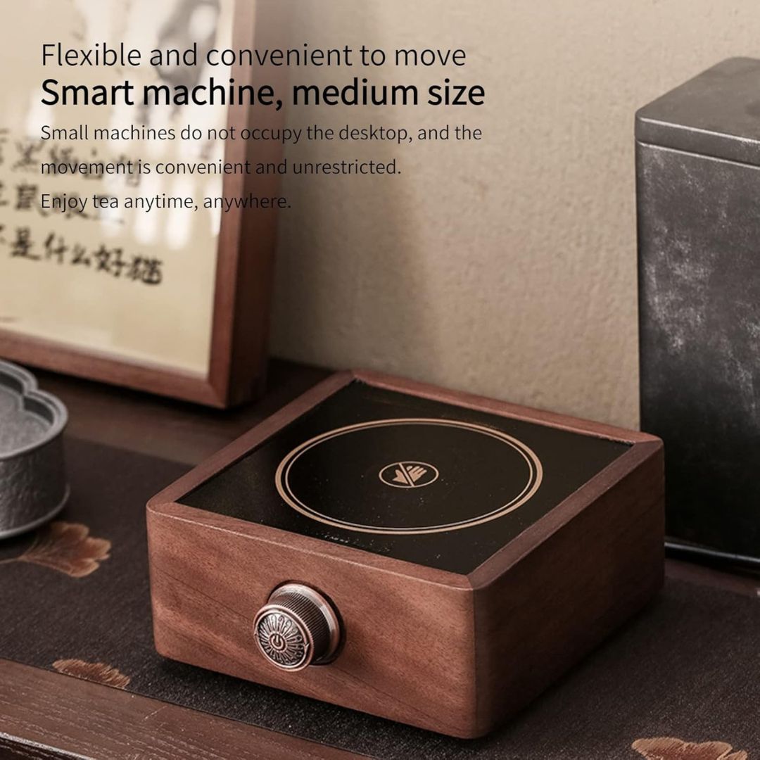 Warmer with Electric Tea Made of Walnut with Adjustable Temperature