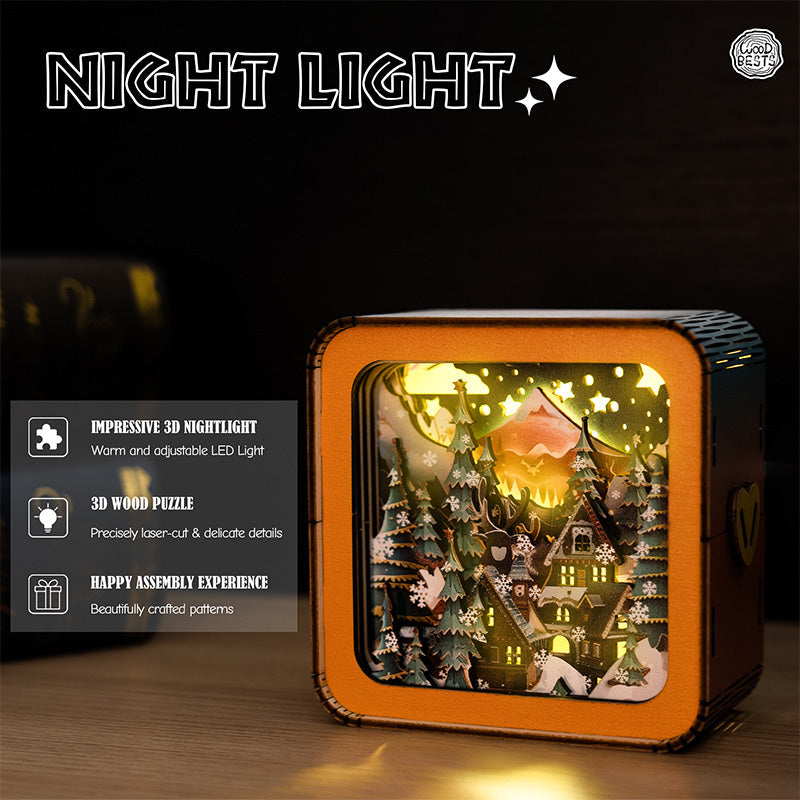 Light with Atmospheric 3D Christmas House Scale for Warm LED Light and Unique Decoration