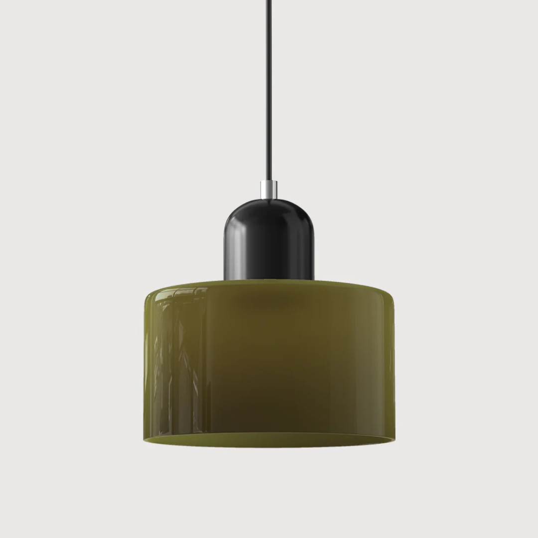 Glass with Retro Pendant Lamp with Shade and Adjustable Cord for a Warm Atmosphere
