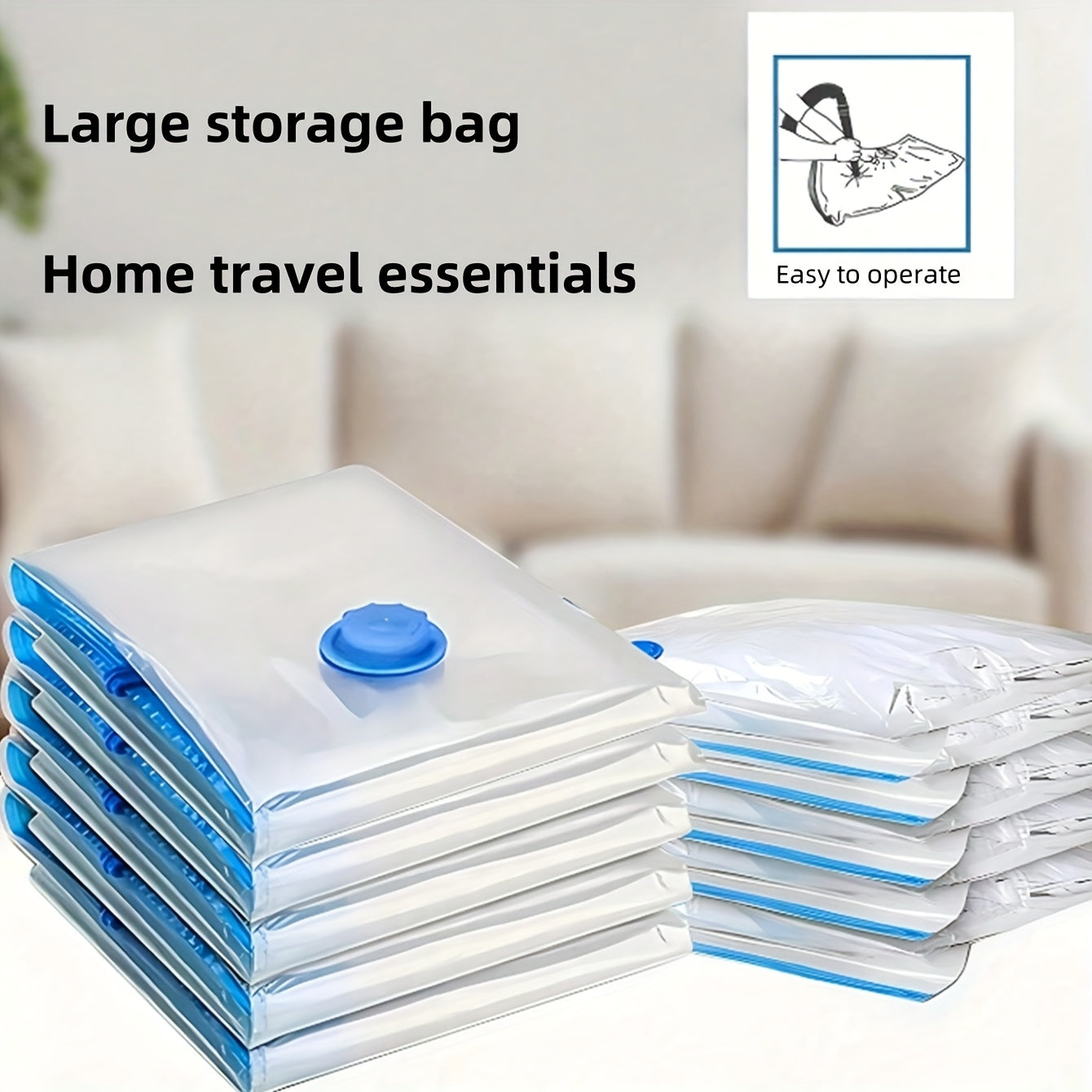 Bags Set of Extra Large Vacuum Storage for Reusable, Waterproof, and Space-Saving