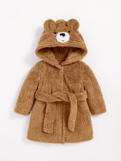 Baby Bathrobe with Hood for Soft Teddy Bathrobe for Babies and Toddlers in Winter