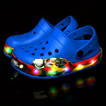 Glow-in-the-Dark Kids’ Clogs for Breathable and Anti-Slip Shoes