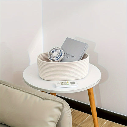 Storage Basket with Modern Woven Design for Wardrobe and Desk with Compact and Stylish Design
