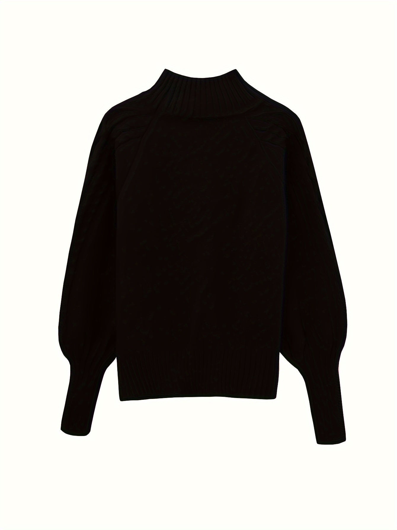Ladies Knitted Pullover with High Neck for Elegant and Comfortable