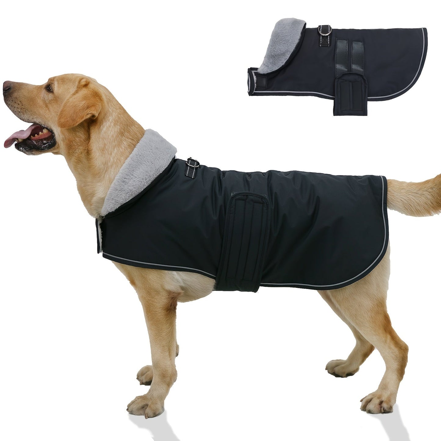 Dog Coat with Warm Lining for Various Dog Breeds for Winter Use