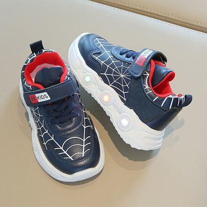 Sneakers Spider-Net LED for Adventurous Kids