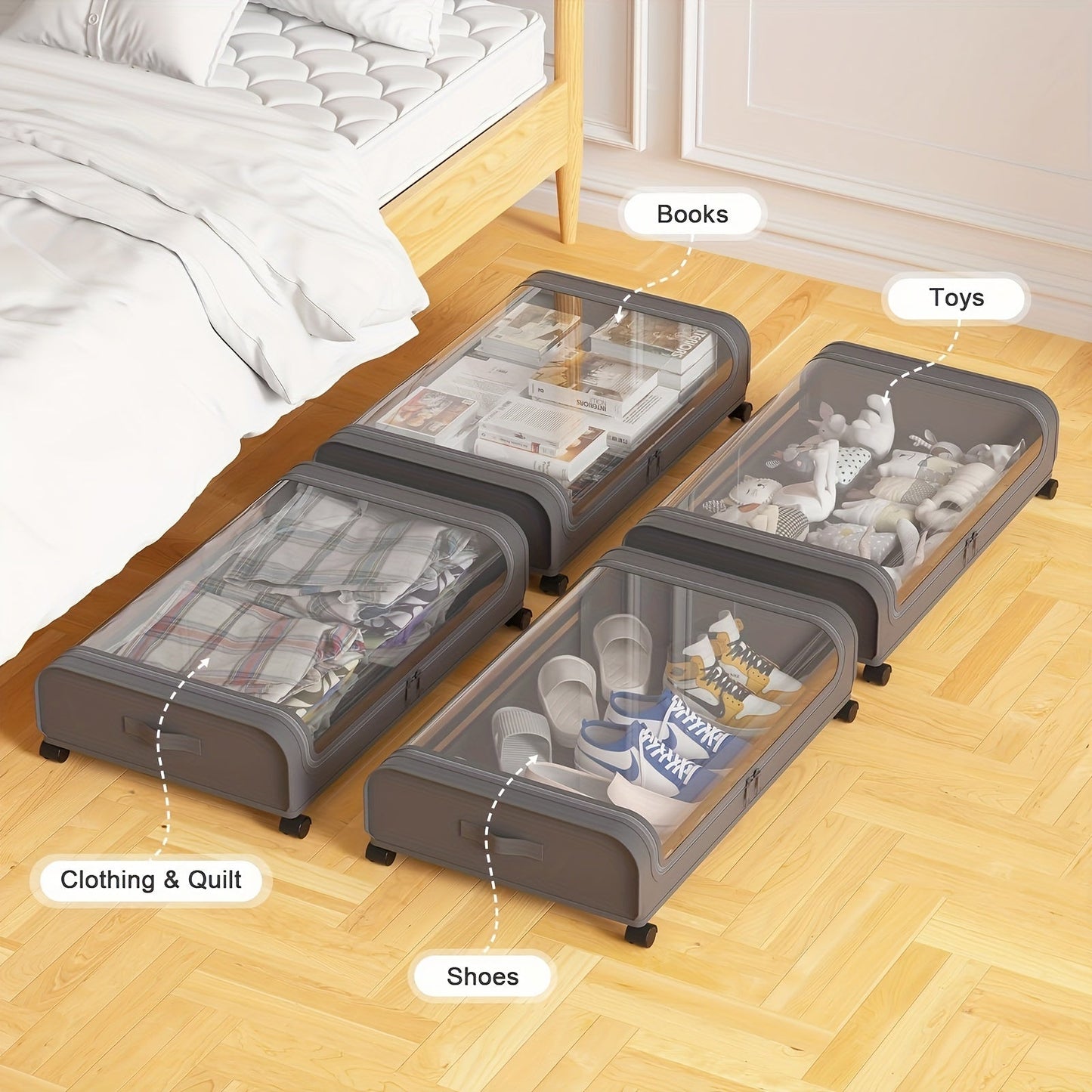 Rollstore Underbed Storage Boxes for Spacious, Mobile and Organised