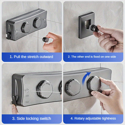 Foldable Double Clothesline for Compact and Strong