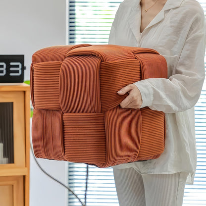 Compact Square Pouffe with Soft Upholstery with Comfortable and Versatile Design