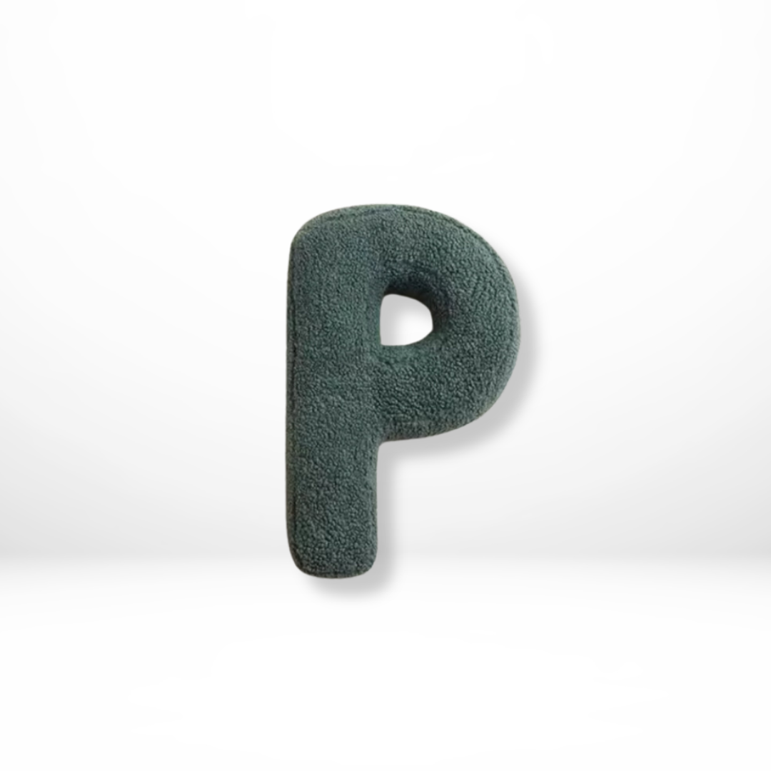 Cushion with Decorative Alphabet Velvet Texture for Home Interior