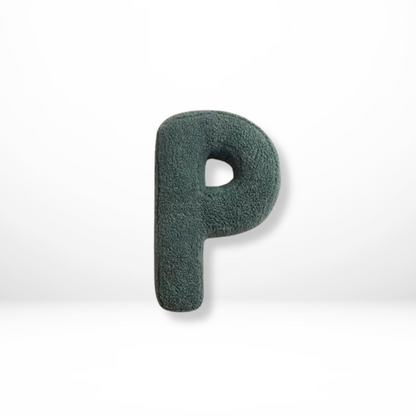 Cushion with Decorative Alphabet Velvet Texture for Home Interior