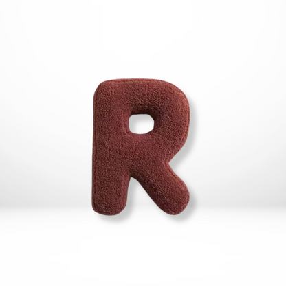 Cushion with Decorative Alphabet Velvet Texture for Home Interior