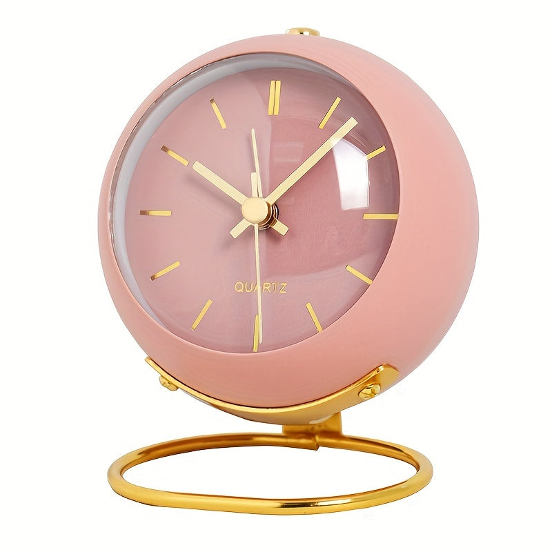 Clock Nordic Silent Desk for Luminous Hands & Metal Frame