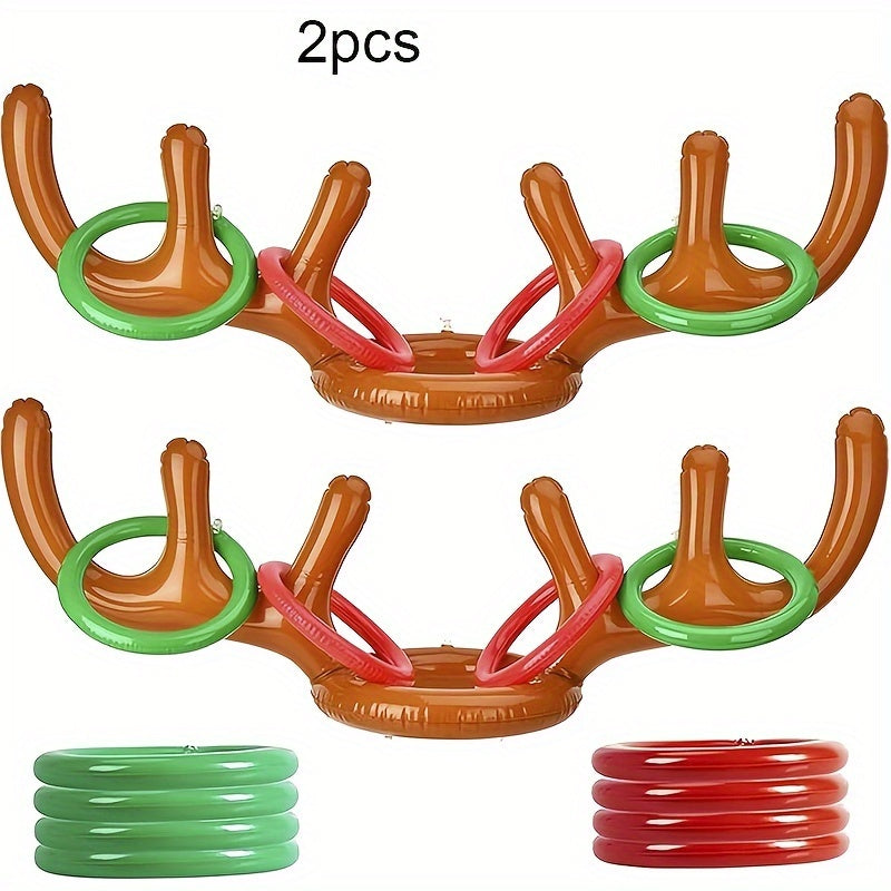 Game Inflatable Reindeer Antler Ring Toss for Fun Christmas and Party Game