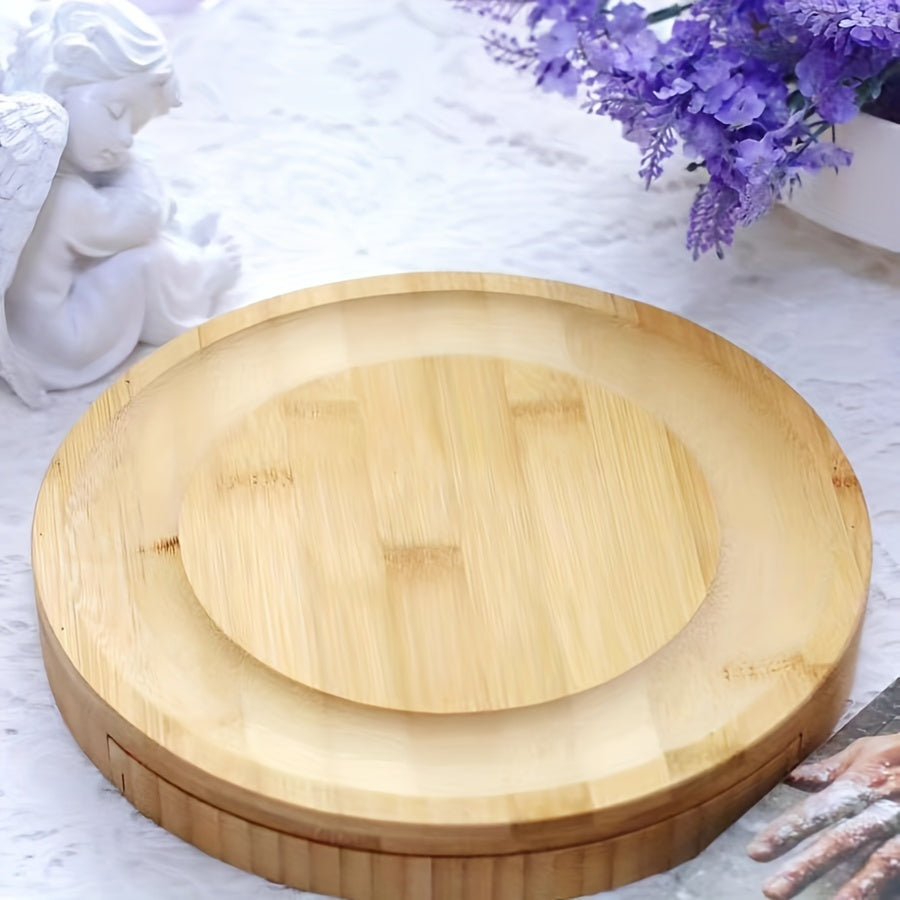 Bamboo Cheese Board with Cheese Knives for Stylish and Practical for Any Occasion