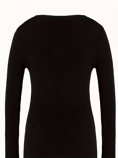 Ladies Thermal Long Sleeve Top for Autumn and Winter for Comfortable and Warm Basic Item