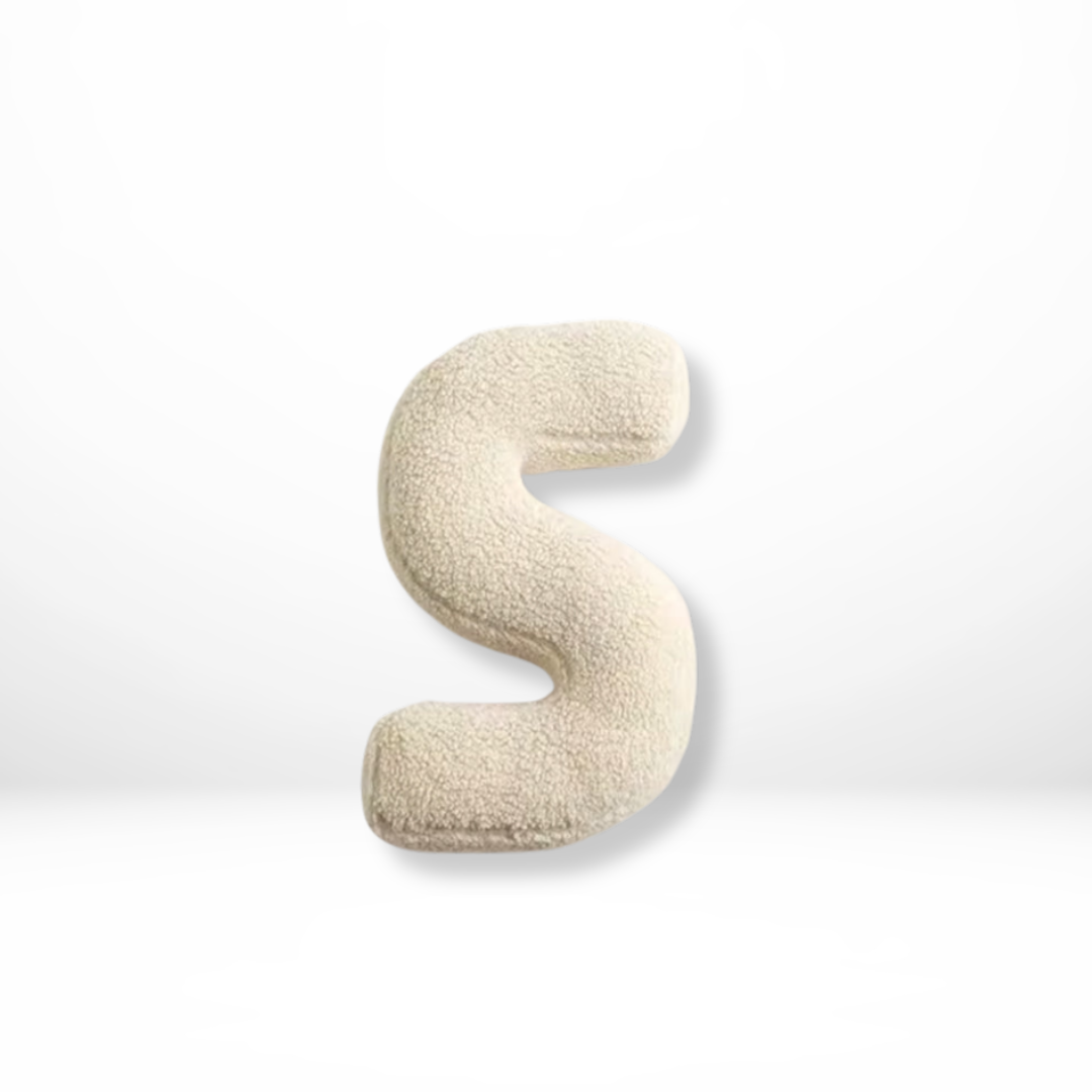 Cushion with Decorative Alphabet Velvet Texture for Home Interior