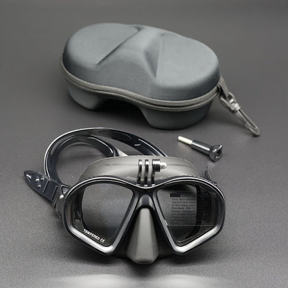 Case Tempered Diving Mask with Storage for Dive Goggles with Anti-Fog and Camera Mount