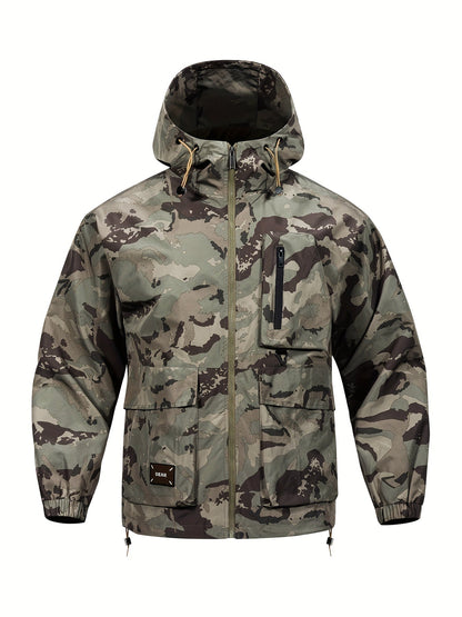 Men's Jacket with Camouflage Pattern and Hood for Casual and Comfortable