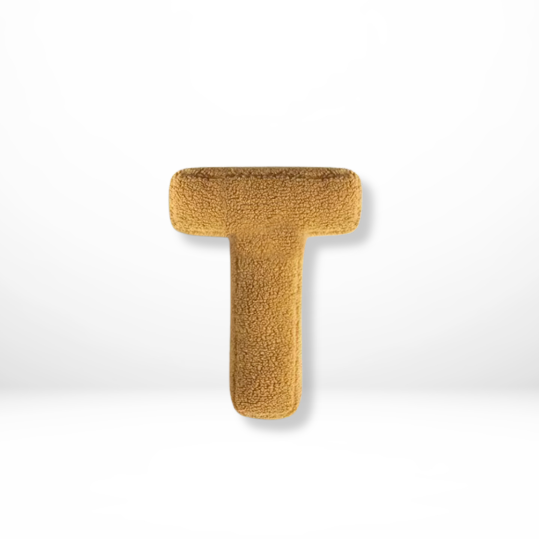 Cushion with Decorative Alphabet Velvet Texture for Home Interior