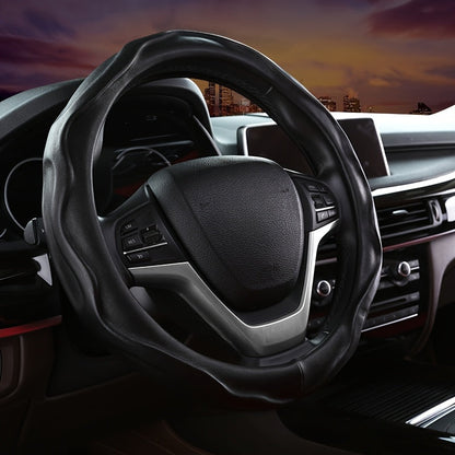Cover with PU Leather Steering Wheel Non-Slip Grip for Comfort and Protection