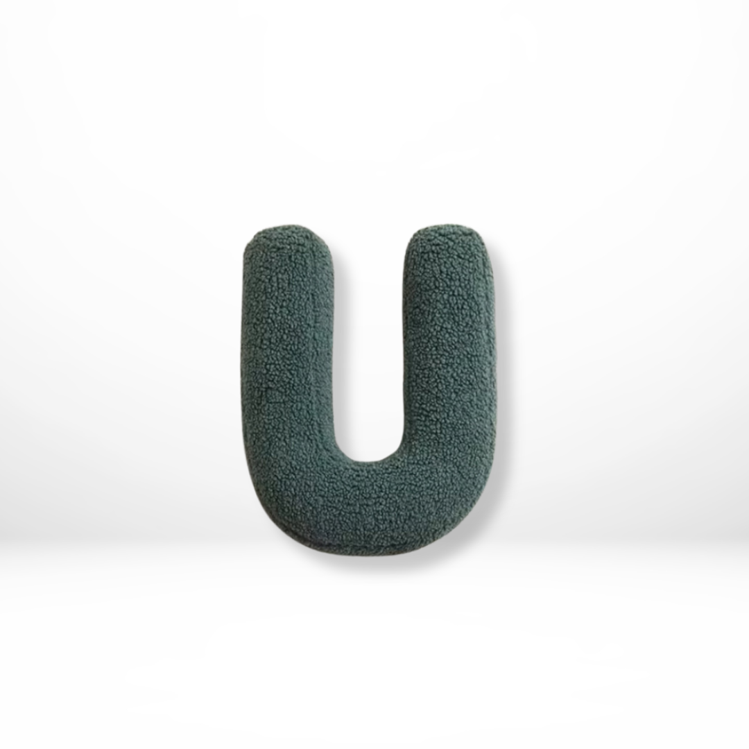 Cushion with Decorative Alphabet Velvet Texture for Home Interior
