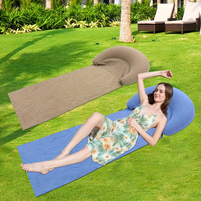 Mat with Comfortable Inflatable Beach Headrest for the Beach and Camping