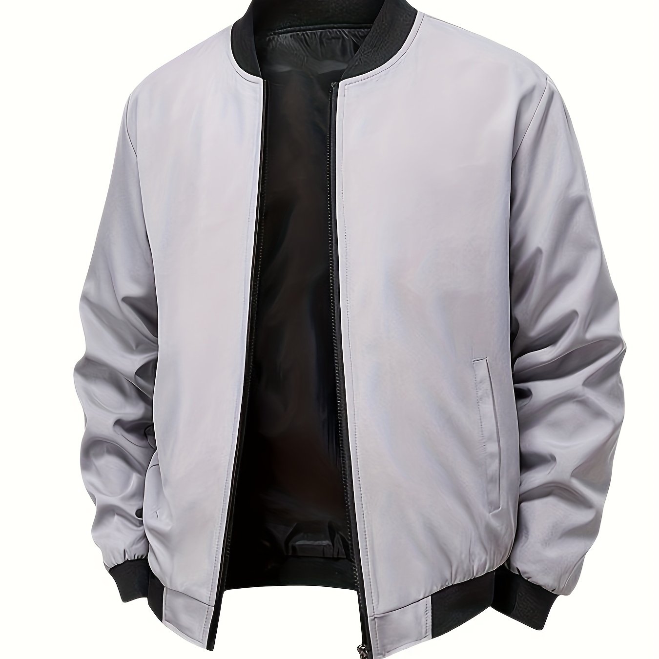 Men's Summer Jacket with Baseball Collar and Zip Fastening for Casual Use