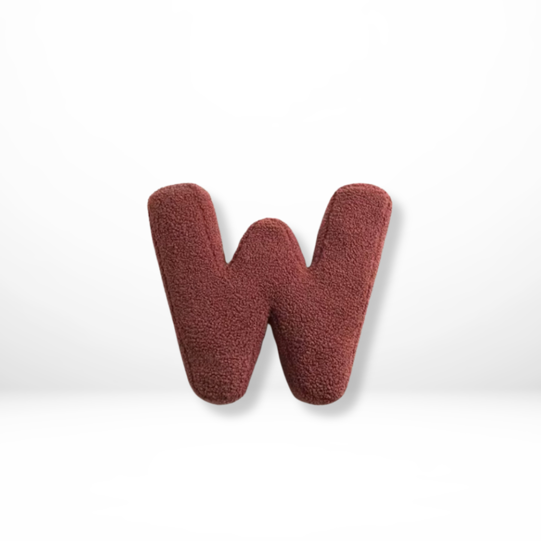 Cushion with Decorative Alphabet Velvet Texture for Home Interior
