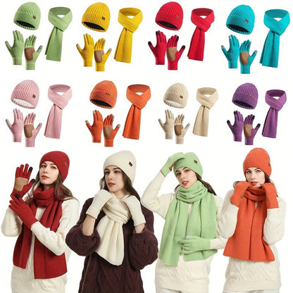 Set Joyful Winter for Hat, Scarf, and Gloves for Couples