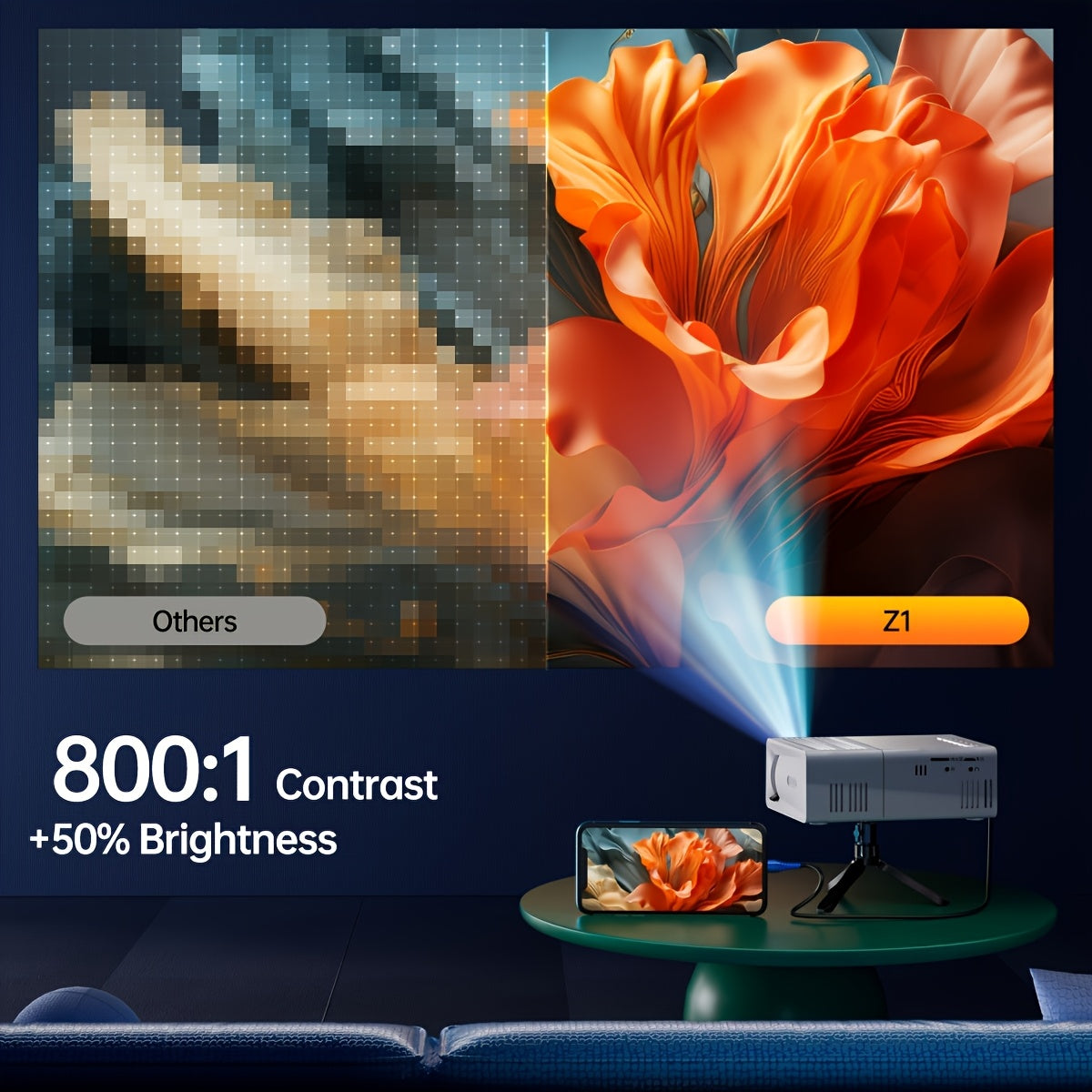 Projector Claritybeam Compact Mini with High-Performance Imaging in a Portable Design