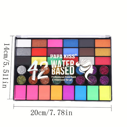 Set 42-Color Water-Based Face and Body Paint for Perfect for Creative Art and Painting