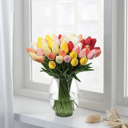 Set of 10 Realistic Tulips for Perfect for Weddings and Interior Decoration