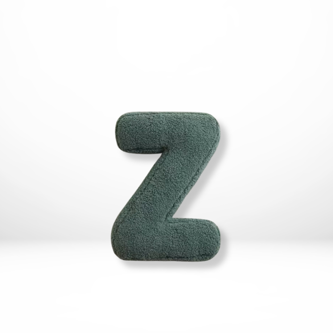 Cushion with Decorative Alphabet Velvet Texture for Home Interior