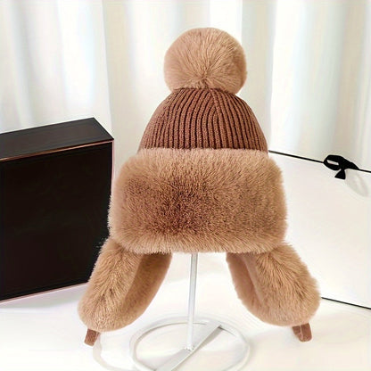 Warm Bomber Hat with Ear Flaps for Cold Winter Days