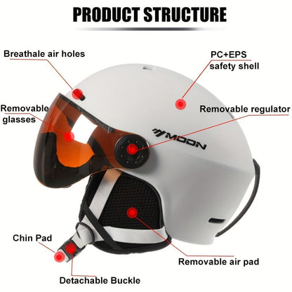 High-Quality Ski Helmet with Removable Parts for Safe and Comfortable for Outdoor Activities
